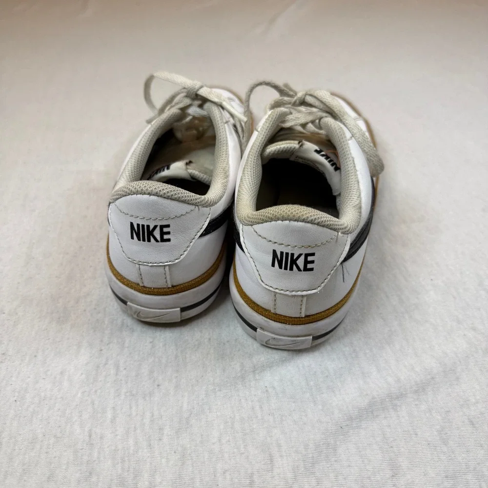 Nike Court Royale 2 Low White Black Gold Sneakers Youth Size 6Y DA5380 102‎
